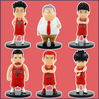 Ye โมเดลฟิกเกอร์ SLAM DUNK Q Version Sakuragi Kaede Ryota Hisashi ของเล่นสําหรับเด็ก เก็บสะสม ของขวัญ 6 ชิ้น