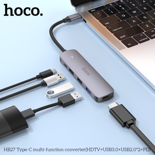 HOCO HB27 Type-C Hub 5in1 อะแดปเตอร์ แปลง Type-C เป็น PD 60W + 4K HDMI + USB 3.0 + USB 2.0 *2 HUB Adapter ฮับ hc5