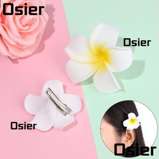 Osier1 กิ๊บติดผม ดอกไม้ สีขาว พลัมเมอเรีย เครื่องประดับผม ปาร์ตี้ สําหรับผู้หญิง เด็กผู้หญิง