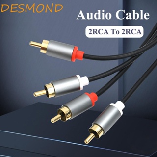 Desmond สายเคเบิลขยายเสียง 2RCA เป็น 2RCA ตัวผู้ หัวบัวคู่ ชุบทอง สําหรับคอมพิวเตอร์ เครื่องเล่น DVD โปรเจคเตอร์