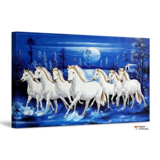 รองเท้าผ้าใบ พิมพ์ลาย Running Wild Seven Horses Galloping In Dust In Sunset Giclee สําหรับตกแต่งบ้าน ออฟฟิศ