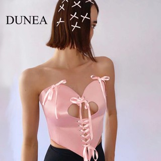 Dunea เสื้อท็อปส์ เปิดไหล่ พลาสติก เซ็กซี่ สําหรับผู้หญิง