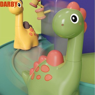 Darby โมเดลรถยนต์ การ์ตูน Brachiosaurus น่ารัก สีเขียว สีม่วง ของเล่นสําหรับเด็กผู้ชาย