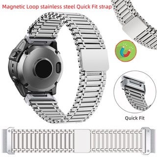สายนาฬิกาข้อมือสเตนเลส แม่เหล็ก 26 มม. สําหรับ Garmin Tactix 7Pro Delta Solar D2 Charlie D2 Delta PX D2 Bravo