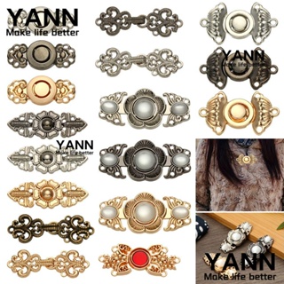 Yann1 กระดุมโลหะ สไตล์เรโทร สําหรับติดผ้าพันคอ เสื้อคาร์ดิแกน กี่เพ้า 6 ชิ้น