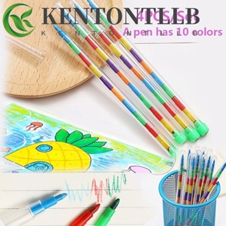 Kentontllb ดินสอสีพาสเทล 10 สี 4 ชิ้น ต่อชุด