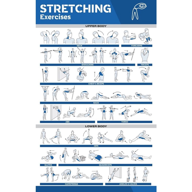 โปสเตอร์ออกกําลังกาย ยืดกล้ามเนื้อขา ขา Abs สําหรับบ้าน ยิม ออกกําลังกาย