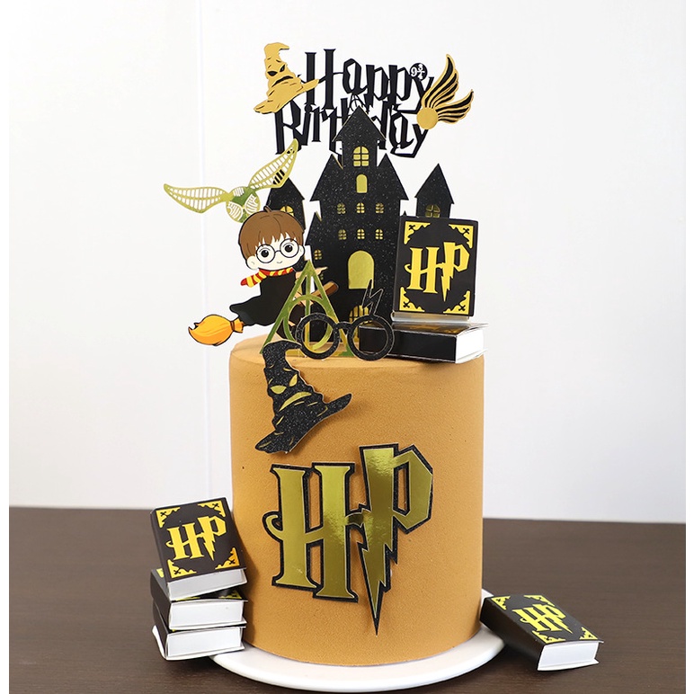 Harry Potter topper ของตกแต่งเค้กอะคริลิค รูปแฮร์รี่พอตเตอร์ สร้างสรรค์ สําหรับตกแต่งเค้กวันเกิด ฮาโลวีน