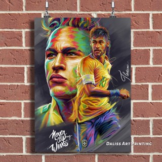 ภาพโปสเตอร์ ผ้าใบ ลายดาวฟุตบอล Neymar สําหรับตกแต่งผนังบ้าน ห้องนั่งเล่น 0903