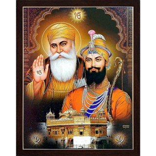 Guru Gobinder โปสเตอร์ภาพวาด ลายนักร้อง Nanak Dev Gi Golden Temple Sikh Symbol Of Canda Ikumkas พร้อมกรอบ สําหรับตกแต่งบ้าน สํานักงาน