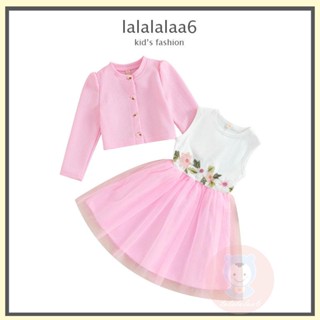 Laa6- เสื้อโค้ทแขนยาว ปักลายดอกไม้ สีชมพู สําหรับเด็กวัยหัดเดิน