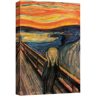 ภาพประกอบผ้าใบ พิมพ์ลาย The Scream by Edvard Munch People สีสันสดใส สําหรับตกแต่งผนังห้องนอน ห้องนั่งเล่น