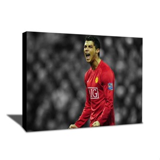 Cristiano Ronaldo Manchester United โปสเตอร์ผ้าใบ พิมพ์ลายถ้ํา CR7 สําหรับตกแต่งบ้าน ยิม