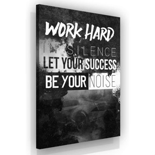 โปสเตอร์ภาพวาดผ้าใบ ลาย Hunters Work Hard in Silence Let Your Success Be Your Noise Lamborghini สําหรับตกแต่งผนังบ้าน