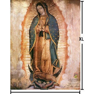 Virgen de Guadalupe GIGANTE Lienzo Real XL โปสเตอร์ผ้าใบ ขนาดใหญ่ สําหรับผู้หญิง 0215