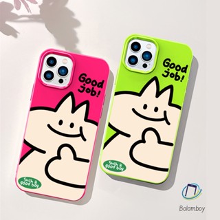 คู่เคสโทรศัพท์ สำหรับไอโฟน 11 12 13 14 15 Pro Max 7 8 Plus XR X XS MAX SE เหมือนแมว แดงเขียวอ่อนนุ่มทีพียูสีเยลลี่เปลือก