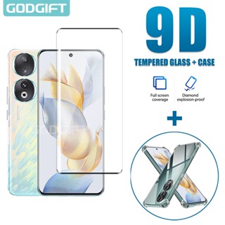 Godgift 2 in 1 กระจกนิรภัยกันรอยหน้าจอ ซิลิโคน กันกระแทก สําหรับ Honor 90 5G 70 60 50 Lite Pro SE X7a X8a X9a 4G 5G