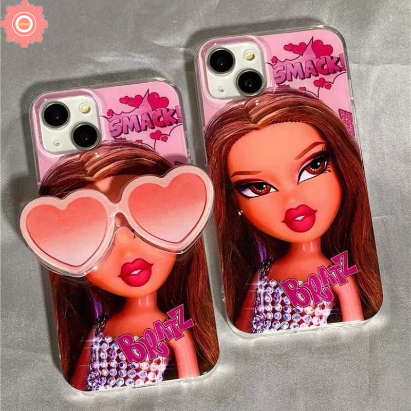 เคสโทรศัพท์มือถือ ลายบาร์บี้หัวใจ พร้อมที่ตั้งวาง สําหรับ VIVO Y11 Y20 Y35 Y15 Y16 Y12 Y12i Y22 Y50 V21 Y91C Y17 Y95 Y15s Y33s Y15A Y93 V25 Y30 V23E Y75 Y02 Y21s Y02s Y20i Y21 Y51 Y31 Y12S