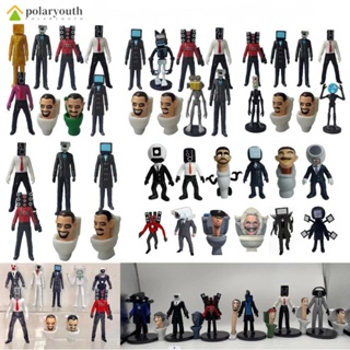 12PCS โมเดลตุ๊กตาฟิกเกอร์ Skibidi Toilet Action Figure Speakerman TV Man Monitor Man ของเล่นสําหรับเด็ก เก็บสะสม ของขวัญ