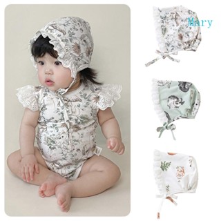 Mary หมวกปีกกว้าง หมวกบังแดด แต่งลูกไม้ ระบายอากาศ สไตล์เจ้าหญิงฝรั่งเศส พร้อมสายคล้องคอ สําหรับเด็กผู้หญิง 0-1 ปี