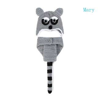 Mary ชุดหมวกถัก กางเกงขาสั้น สีเทา สําหรับถ่ายภาพเด็ก DIY