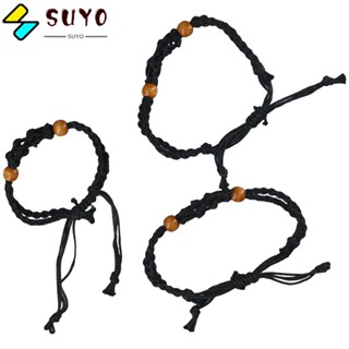 Suyo ที่วางหินเปล่า ไนล่อน คริสตัล สีดํา ใส่สบาย ปรับได้ 8 ชิ้น สําหรับสร้อยคอ สร้อยข้อมือ