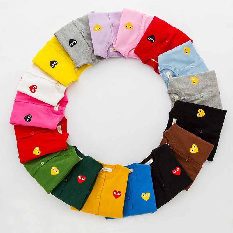 Riconini Spot เสื้อกันหนาว คาร์ดิแกน ผ้าฝ้าย ปักลาย Little Love สีแคนดี้ แฟชั่นฤดูร้อน ฤดูใบไม้ร่วง สําหรับเด็กผู้ชาย เด็กผู้หญิง