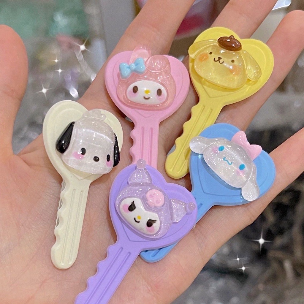 SANRIO กิ๊บติดผม ลายการ์ตูนซานริโอ้น่ารัก สีโปร่งใส สําหรับเด็กผู้หญิง