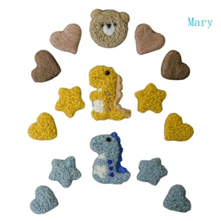 Mary 5 ชิ้น เซต DIY แฮนด์เมด ผ้าขนสัตว์ เด็กทารก สักหลาด ไดโนเสาร์ ดาว รัก หัวใจ ตกแต่งบ้าน ปาร์ตี้