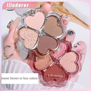 Leixina 4 สีอายแชโดว์ Palette เครื่องสำอางค์อายแชโดว์แต่งหน้า Palette Glitter แต่งหน้าอายแชโดว์ Palette HO