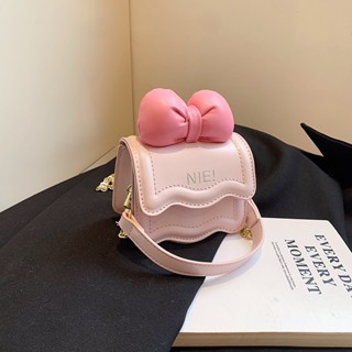 Tiktok hot# Autumn New Korean Mini children and girls shoulder bag bow chain crossbody small bag parent-child bag womens bag 8.31zs