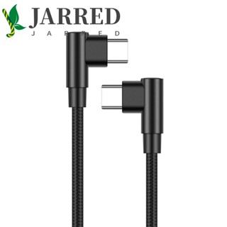 Jarred อะแดปเตอร์สายชาร์จ USB Type C เป็น USB C ตัวผู้ 0.25 ม. 1 ม. 2 ม. 3 ม. 90 องศา ชาร์จไว