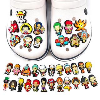 การ์ตูน One Piece Croc Jibbitz อะนิเมะรองเท้า Charms Nami FRANKY Jibits สําหรับ Croc Pin Luffy Zoro Jibitz Crocks สําหรับผู้ชาย รองเท้าอุปกรณ์เสริมตกแต่ง