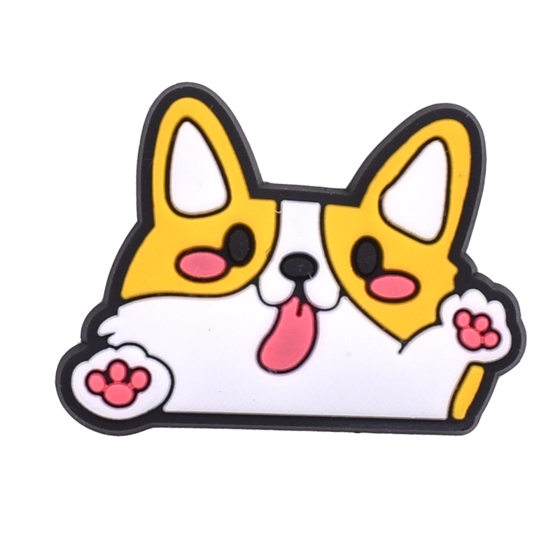 น่ารัก Corgi Pug croc Design Jibbits Bichon Frise Jibitz croc สุนัข Paw Bone รองเท้า Charm Golden Retriever Jibbits สําหรับผู้หญิงรองเท้าอุปกรณ์เสริม