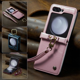 เคสมือถือ แบบหนัง หรูหรา กันกระแทก สําหรับ Samsung Z Flip5 Samsung Galaxy Z Flip 5 ZFlip5 Flip5 5G