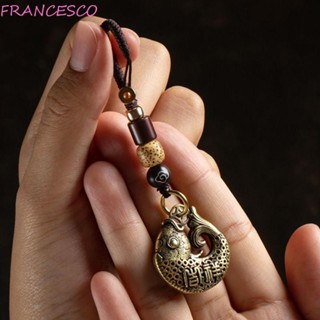 Francesco พวงกุญแจทองเหลือง จี้เต่านําโชค แฟชั่นสําหรับผู้ชาย และผู้หญิง