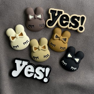 [3 #] Jibbitz Crocs กิ๊บติดผมอะคริลิค รูปกระต่าย 5 สี แฮนด์เ…