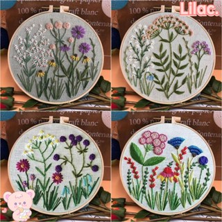 Lilac ชุดอุปกรณ์เย็บปักถักร้อย เข็มเจาะด้าย ปักครอสติช DIY สําหรับตกแต่งบ้าน