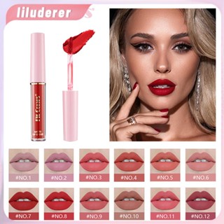 Fit Colours12 สี Non Stick Cup Matte Lip Gloss Matte Velvet Liquid ลิปสติกลิปกลอส Lip Glaze HO