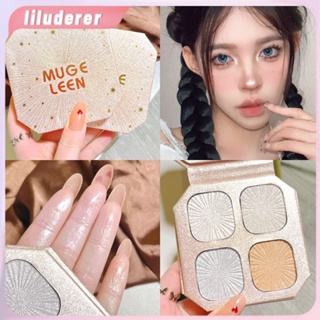 Mugeleen Love Fire Racha High-gloss Powder Plate Fine Flash Burst Pearlescent Highlight Brighten Shadow ความสามารถในการซ่อมแซม Eye Shadow Plate HO