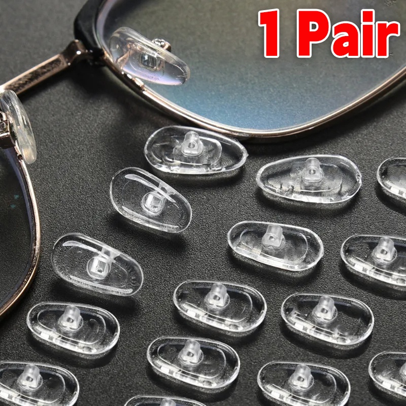 สกรูป้องกันการหล่นในแผ่นรองจมูกแว่นกันแดด / อุปกรณ์เสริมแว่นตา / ตัวยึดจมูกแว่นตา ทรงวงรี แบบใส / แผ่นรองจมูก ซิลิโคนนิ่ม ตัวยึดแว่นตา