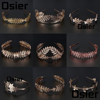 Osier1 ที่คาดผม รูปใบไม้ สีทอง เครื่องประดับผม มงกุฎ หูฟัง เครื่องประดับผม งานแต่งงาน