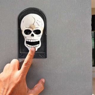 Trick Or Treat LED Skull Doorbell Halloween Decoration Scary Spooky Door