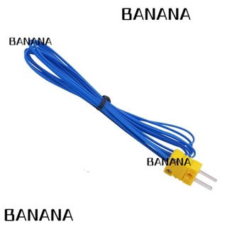 Banana1 เทอร์โมคัปเปิล K Type 2 เมตร เซนเซอร์อุณหภูมิ สีฟ้า คุณภาพสูง -40 5 ชิ้น°C ถึง 400°C สายวัดอุณหภูมิเตาอบและเตาอบ