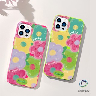 คู่เคสโทรศัพท์ สำหรับไอโฟน 11 12 13 14 15 Pro Max 7 8 Plus XR X XS MAX SE ดอกไม้หลากสี อ่อนนุ่มทีพียูสีเยลลี่เปลือก