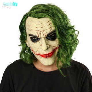 Hutisky Joker หน้ากากคอสเพลย์ ตัวตลก สีเขียว สําหรับฮาโลวีน Zsz