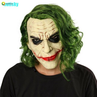 Hutisky Joker หน้ากากคอสเพลย์ ตัวตลก สีเขียว สําหรับฮาโลวีน Zsz