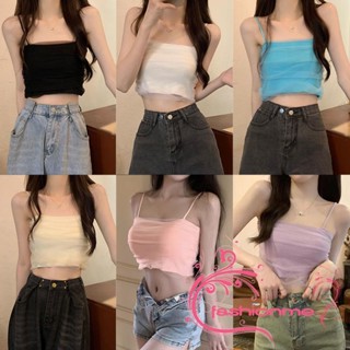 Fashionme- เสื้อท็อปแขนกุด เปิดหลัง แต่งลูกไม้ สีพื้น แฟชั่นฤดูร้อน สําหรับผู้หญิง