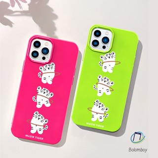 คู่เคสโทรศัพท์ สำหรับไอโฟน 11 12 13 14 15 Pro Max 7 8 Plus XR X XS MAX SE เสือสามตัวแดงเขียวอ่อนนุ่มทีพียูสีเยลลี่เปลือก