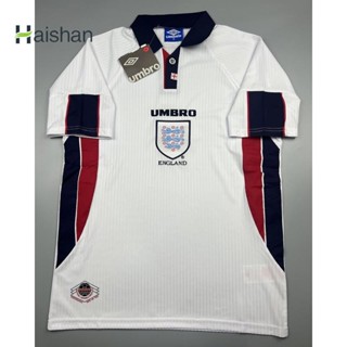 Haishan เสื้อบอล ย้อนยุค ทีมชาติ อังกฤษ 1998 เหย้า Retro England Home เรโทร คลาสสิค 1998-99